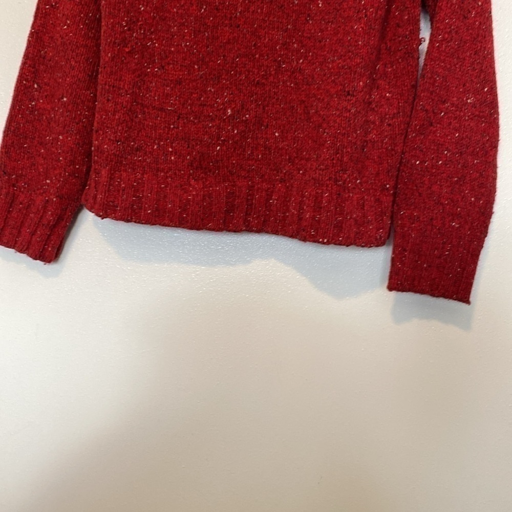 Columbia wool blend red speckled full button down cozy pocket sweater la… - Picture 8 of 10